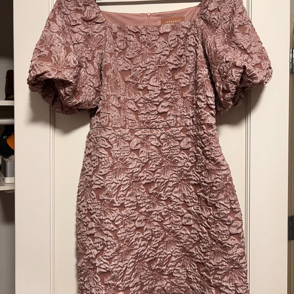 Jessakae Valerie Dress Valerie Floral Puff Sleeve Mini in Mauve